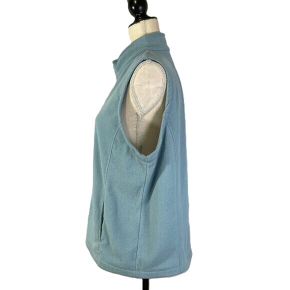 Orvis Fleece Vest Size L Seafoam Light Blue Full Zip - Picture 2 of 6